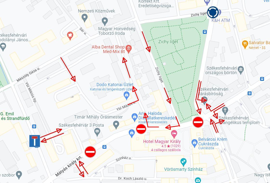 Útépítés miatt lezárták a Mátyás király körút Várkörút és Szabadságharcos út közötti szakaszát